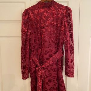 Mock Neck Velvet Burnout Dress